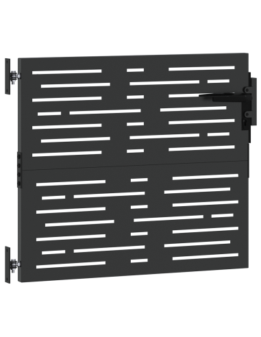 Cancello da giardino con blocco Nero 85 x 100 cm