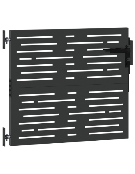 Cancello da giardino con blocco Nero 85 x 100 cm