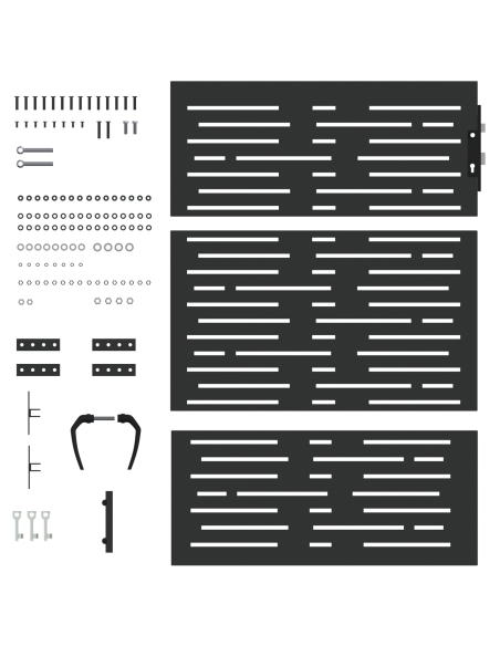 Cancello da giardino con blocco Nero 85 x 125 cm