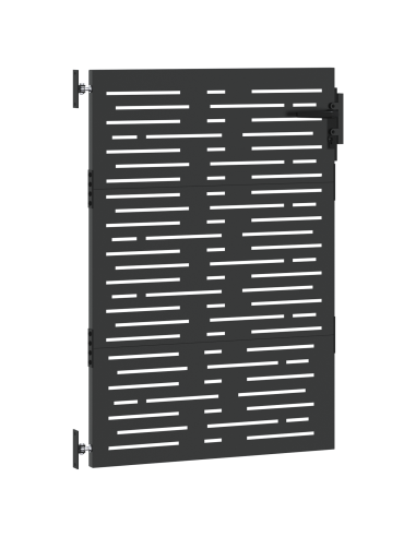 Cancello da giardino con blocco Nero 85 x 125 cm