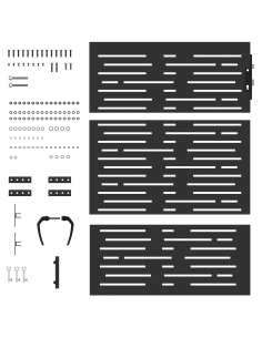 Cancello da giardino con blocco Nero 85 x 150 cm 2