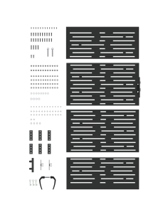 Cancello da giardino con blocco Nero 85 x 200 cm 2