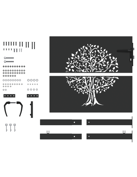 Cancello da giardino con blocco Nero 110 x 105 cm