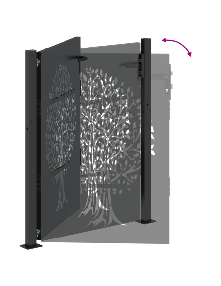 Cancello da giardino con blocco Nero 110 x 155 cm