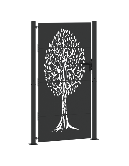Cancello da giardino con blocco Nero 110 x 180 cm