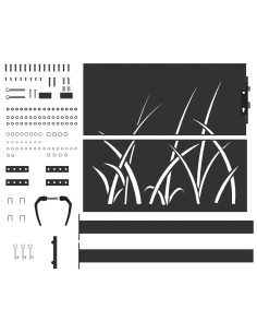 Cancello da giardino con blocco Nero 110 x 105 cm 2