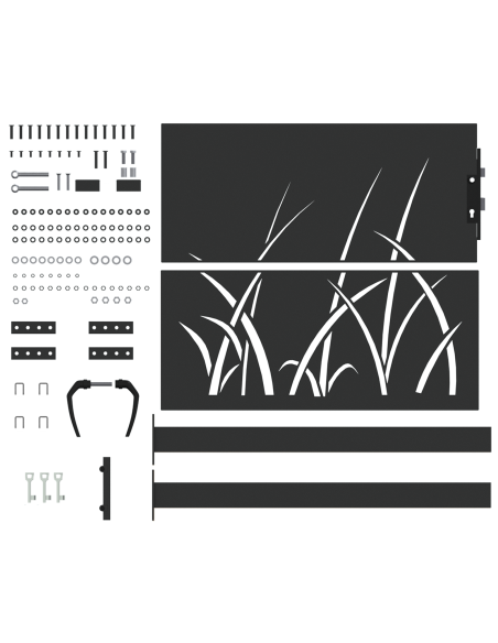 Cancello da giardino con blocco Nero 110 x 105 cm