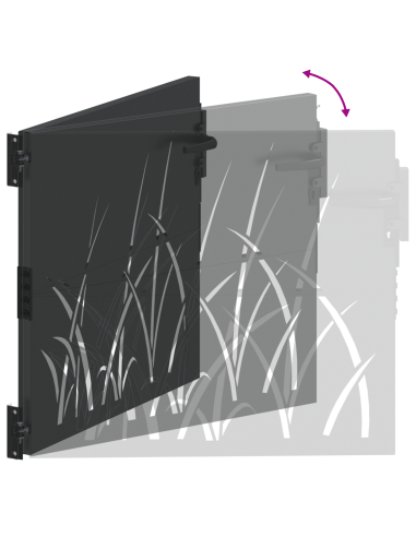 Cancello da giardino con blocco Nero 110 x 105 cm