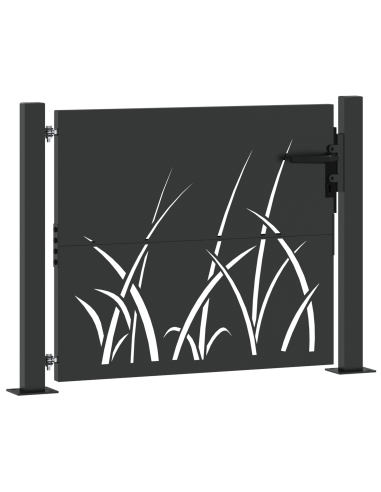 Cancello da giardino con blocco Nero 110 x 105 cm