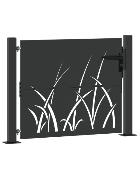 Cancello da giardino con blocco Nero 110 x 105 cm