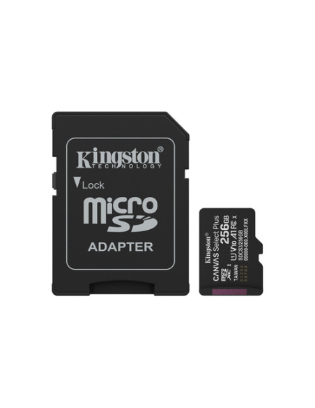 Kingston Technology 256GB microSDXC Canvas Select Plus Gen3 150MB/s A1 (Adattatore SD incluso)