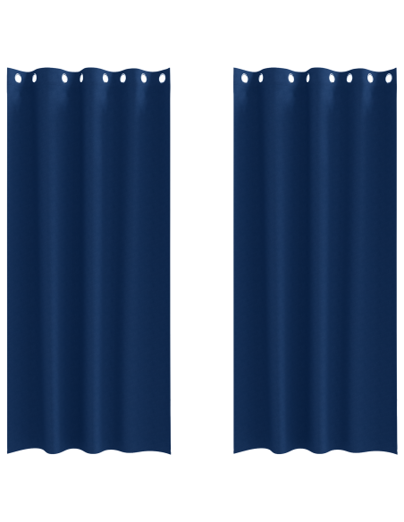 Tende Blackout con Anelli 2 pcs Blu Scuro 245 x 140 cm