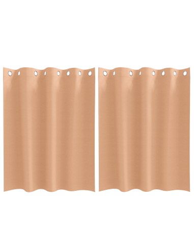 Tende Blackout con Anelli 2 pcs Marrone Chiaro 140 x 140 cm