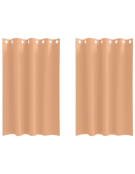 Tende con tende 2 pcs Marrone chiaro 175 x 140 cm Poliestere