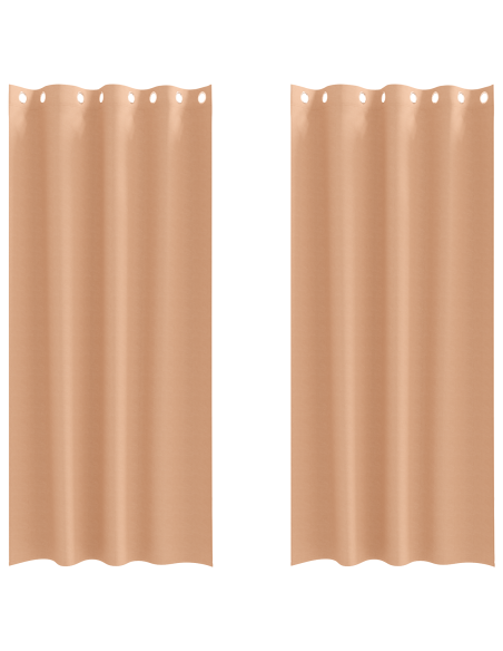 Tende con tende 2 pcs Marrone chiaro 245 x 140 cm Poliestere