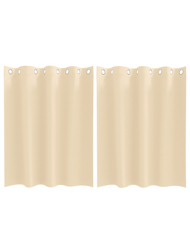 Tende Blackout con Anelli 2 pcs Crema 140 x 140 cm Poliestere