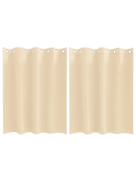 Tende con tende 2 pcs Crema 140 x 140 cm Poliestere
