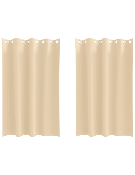 Tende con tende 2 pcs Crema 175 x 140 cm Poliestere