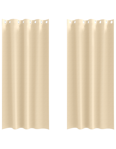Tende Blackout con Anelli 2 pcs Crema 245 x 140 cm Poliestere