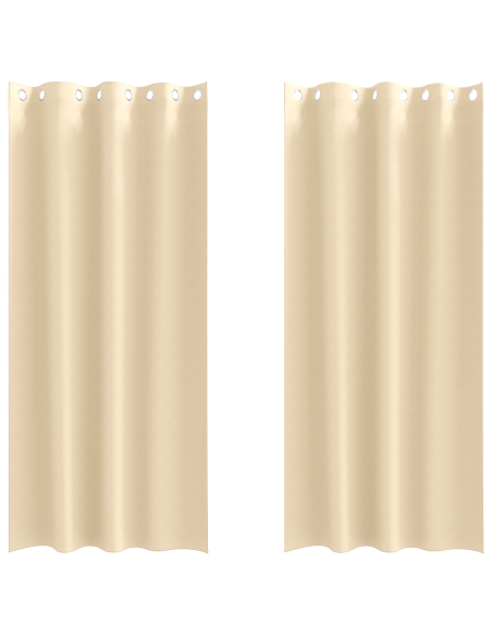 Tende Blackout con Anelli 2 pcs Crema 245 x 140 cm Poliestere