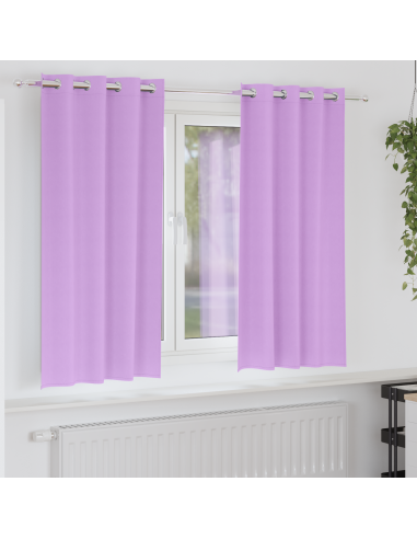 Tende Blackout con Anelli 2 pcs Viola 175 x 140 cm Poliestere