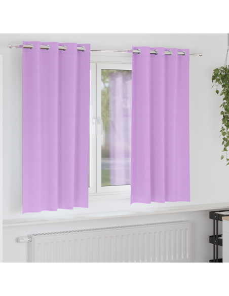 Tende Blackout con Anelli 2 pcs Viola 175 x 140 cm Poliestere