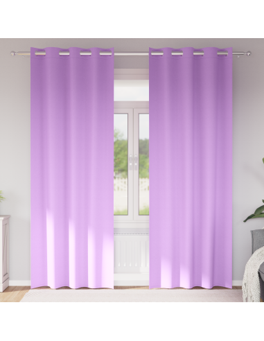 Tende Blackout con Anelli 2 pcs Viola 245 x 140 cm Poliestere
