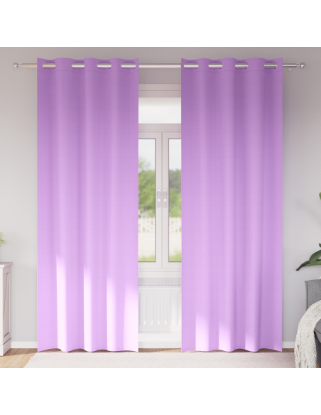 Tende Blackout con Anelli 2 pcs Viola 245 x 140 cm Poliestere
