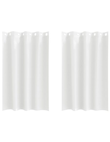 Tende con tende 2 pcs Bianco Puro 175 x 140 cm Poliestere