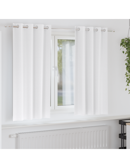 Tende con tende 2 pcs Bianco Puro 175 x 140 cm Poliestere