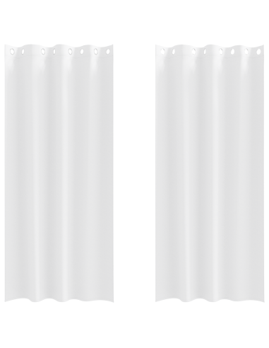 Tende Blackout con Anelli 2 pcs Bianco Puro 260 x 140 cm