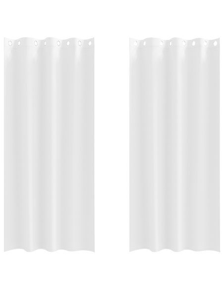 Tende con tende 2 pcs Bianco Puro 260 x 140 cm Poliestere