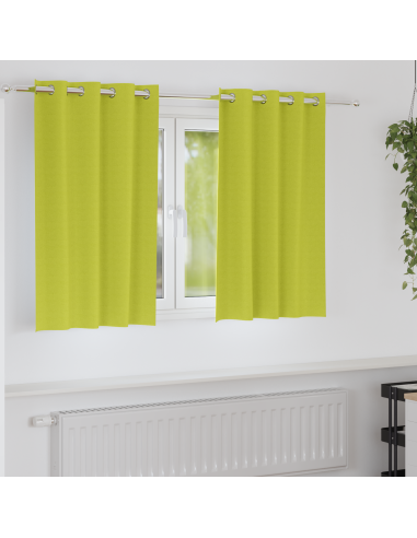 Tende Blackout con Anelli 2 pcs Verde 140 x 140 cm Poliestere