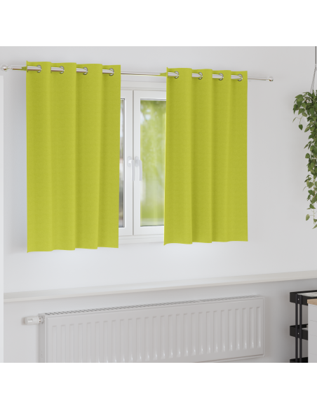 Tende Blackout con Anelli 2 pcs Verde 140 x 140 cm Poliestere