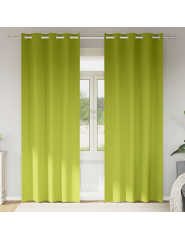 Tende Blackout con Anelli 2 pcs Verde 245 x 140 cm Poliestere