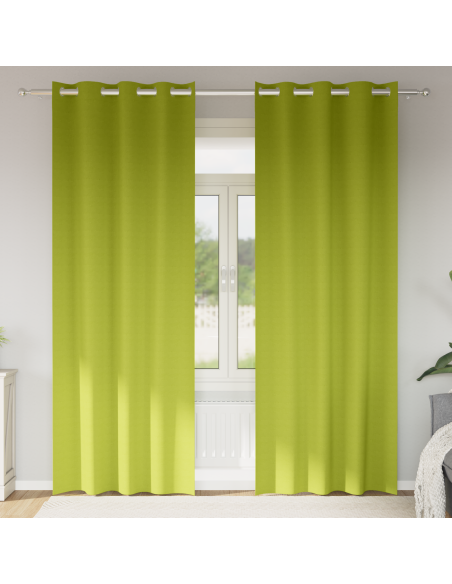 Tende Blackout con Anelli 2 pcs Verde 245 x 140 cm Poliestere
