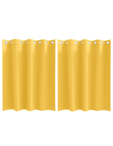 Tende Blackout con Anelli 2 pcs Giallo senape 140 x 140 cm