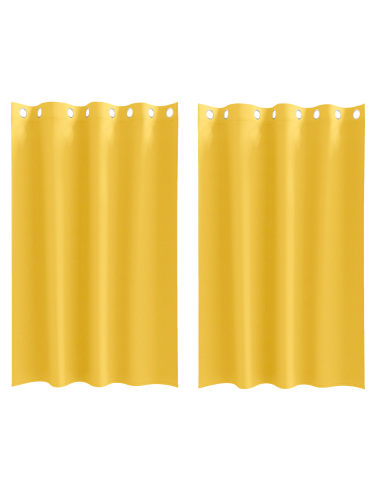 Tende Blackout con Anelli 2 pcs Giallo senape 175 x 140 cm