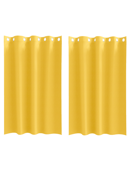 Tende Blackout con Anelli 2 pcs Giallo senape 175 x 140 cm