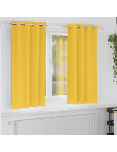 Tende Blackout con Anelli 2 pcs Giallo senape 175 x 140 cm