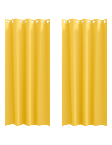 Tende Blackout con Anelli 2 pcs Giallo senape 245 x 140 cm