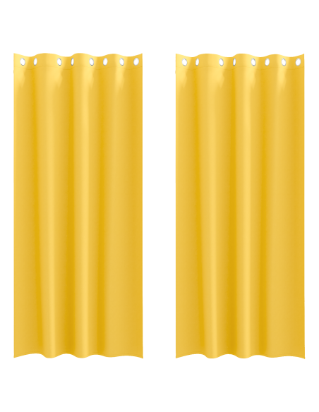 Tende con tende 2 pcs giallo senape 245 x 140 cm Poliestere