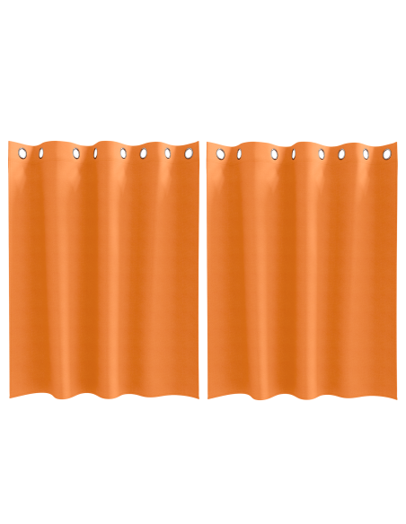 Tende con tende 2 pcs Arancione Vivo 140 x 140 cm Poliestere
