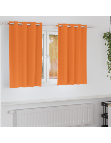 Tende Blackout con Anelli 2 pcs Arancione Vivo 140 x 140 cm