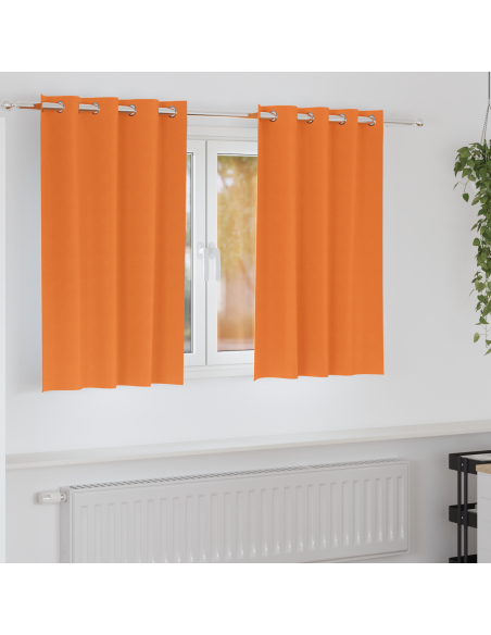 Tende con tende 2 pcs Arancione Vivo 140 x 140 cm Poliestere