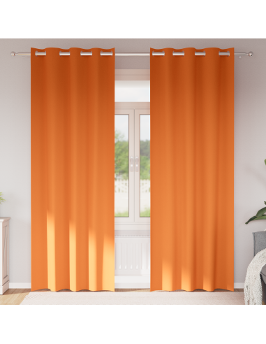 Tende Blackout con Anelli 2 pcs Arancione Vivo 225 x 140 cm