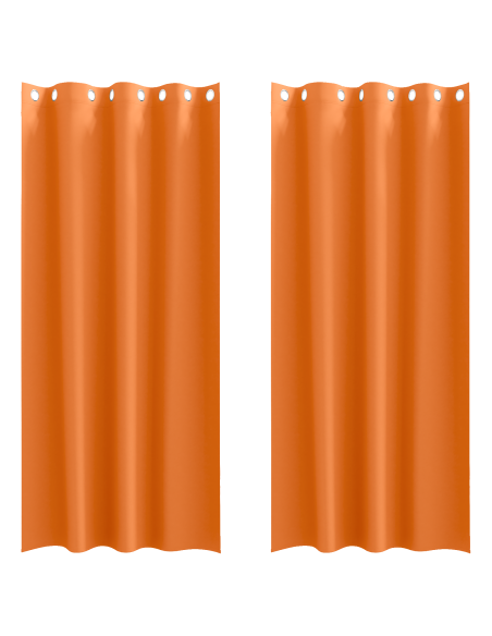 Tende con tende 2 pcs Arancione Vivo 260 x 140 cm Poliestere