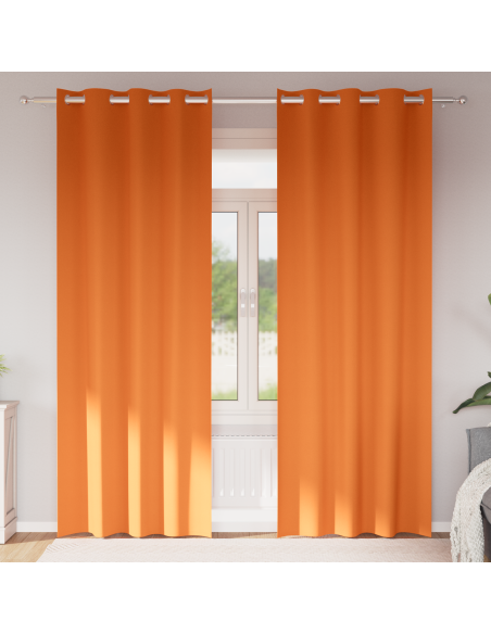 Tende Blackout con Anelli 2 pcs Arancione Vivo 260 x 140 cm