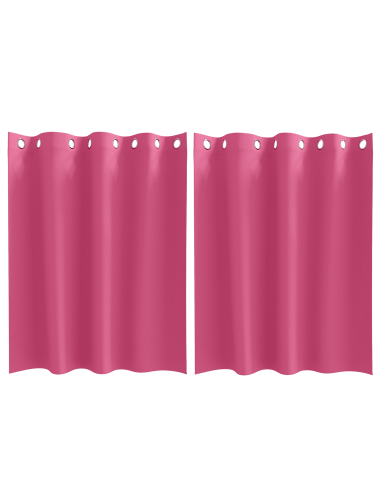 Tende Blackout con Anelli 2 pcs Rosa Vivo 140 x 140 cm