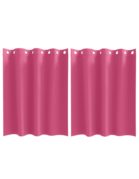 Tende con tende 2 pcs Rosa Vivo 140 x 140 cm Poliestere